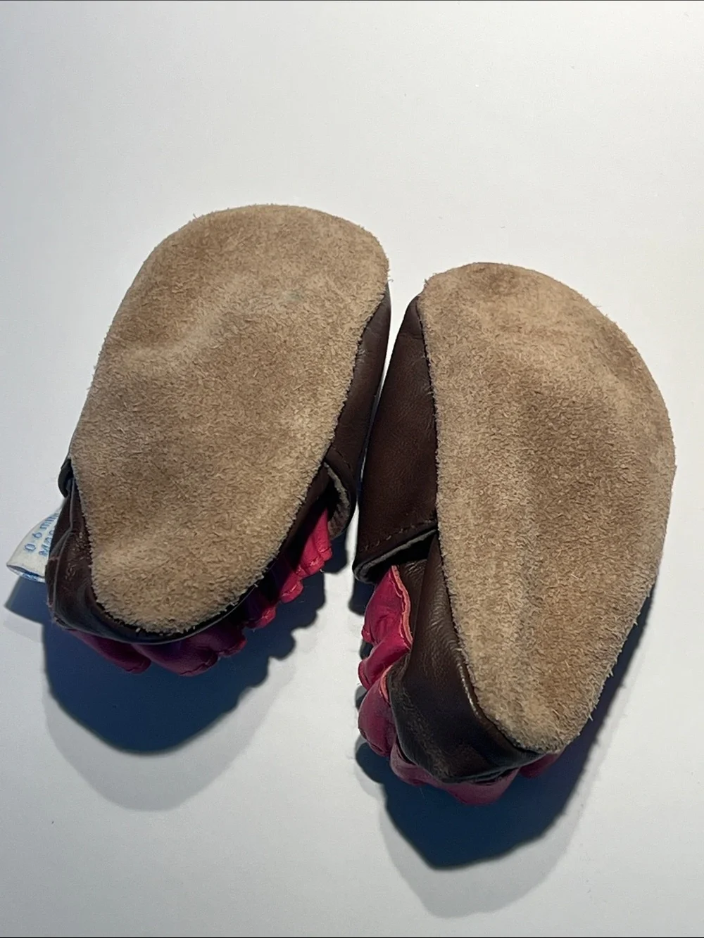 Robeez Dark Brown and Pink Heart Baby Soft-Soled Shoes